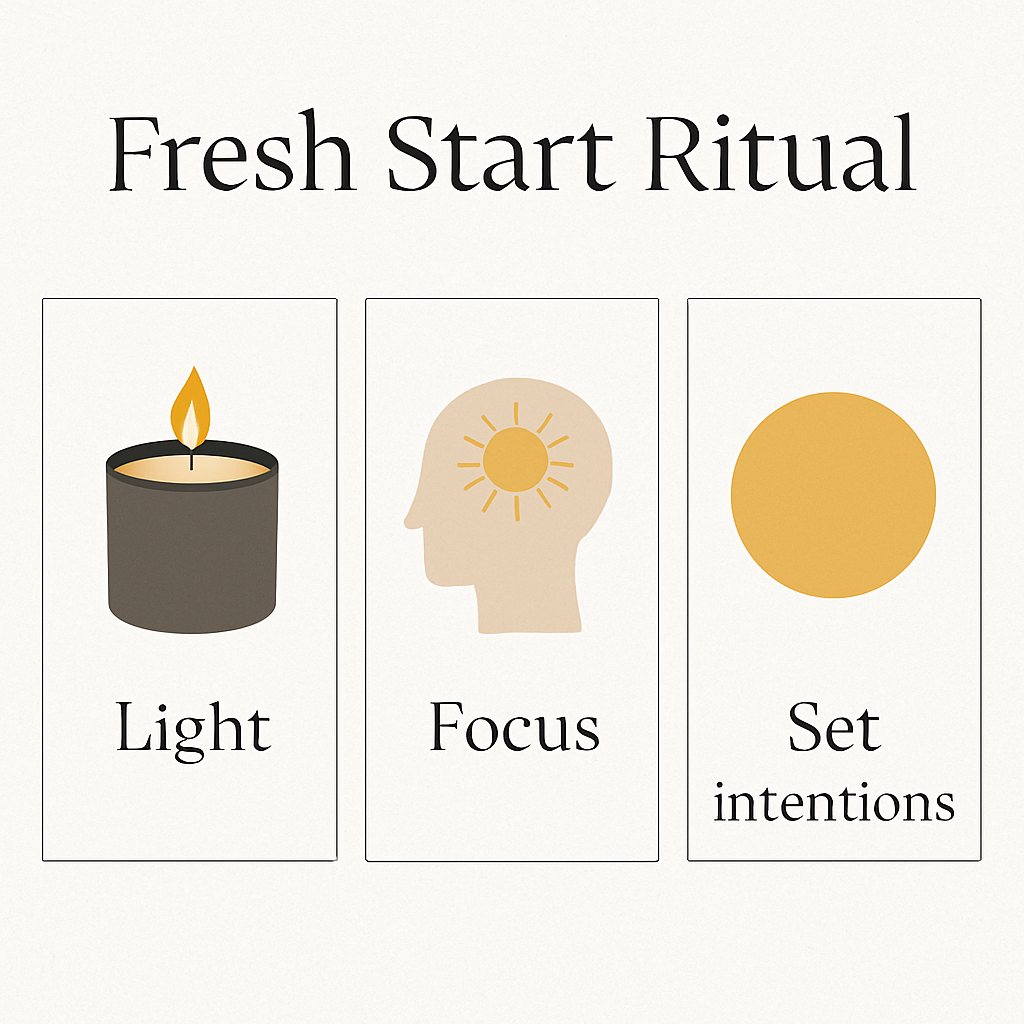 Fresh start ritual with intention candle for mindset reset and new year clarity.