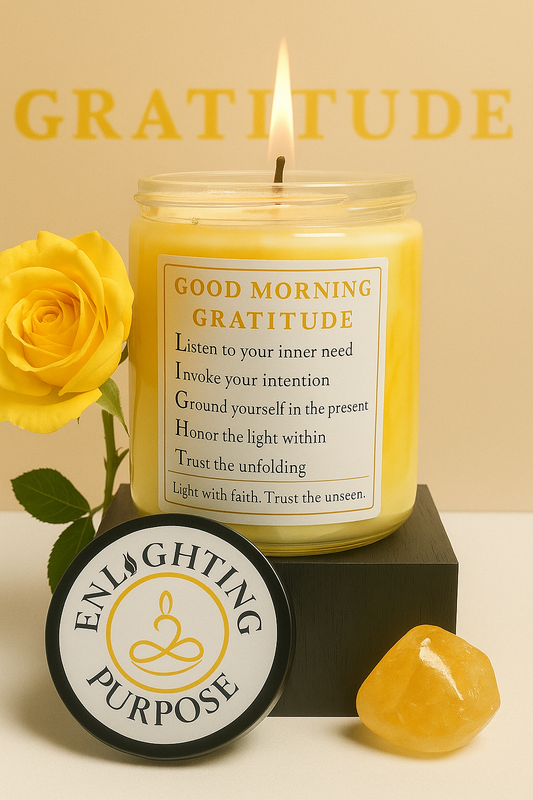 Good Morning Gratitude – Handcrafted Candle for Joy, Awareness & Positive Energy (8 oz or 4 oz)