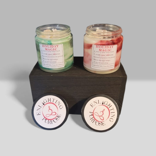 Holiday Candle Gift Set | Cranberry Spice & Mistletoe – Handcrafted Soy Blend (2-4oz)