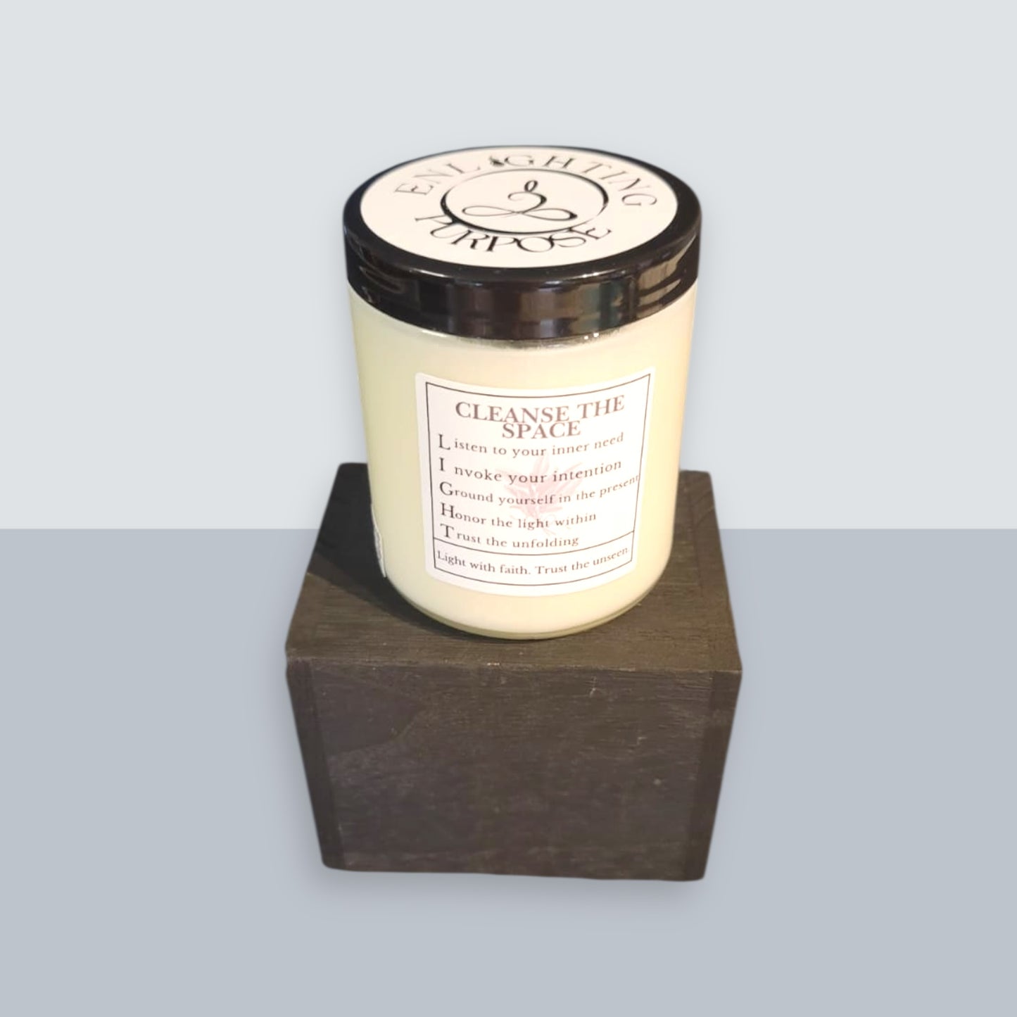 Cleanse the Space Intention Candle – Clary Sage Home Energy Cleanse | Purify, Reset & Refresh Soy Candle (4 & 8 oz)