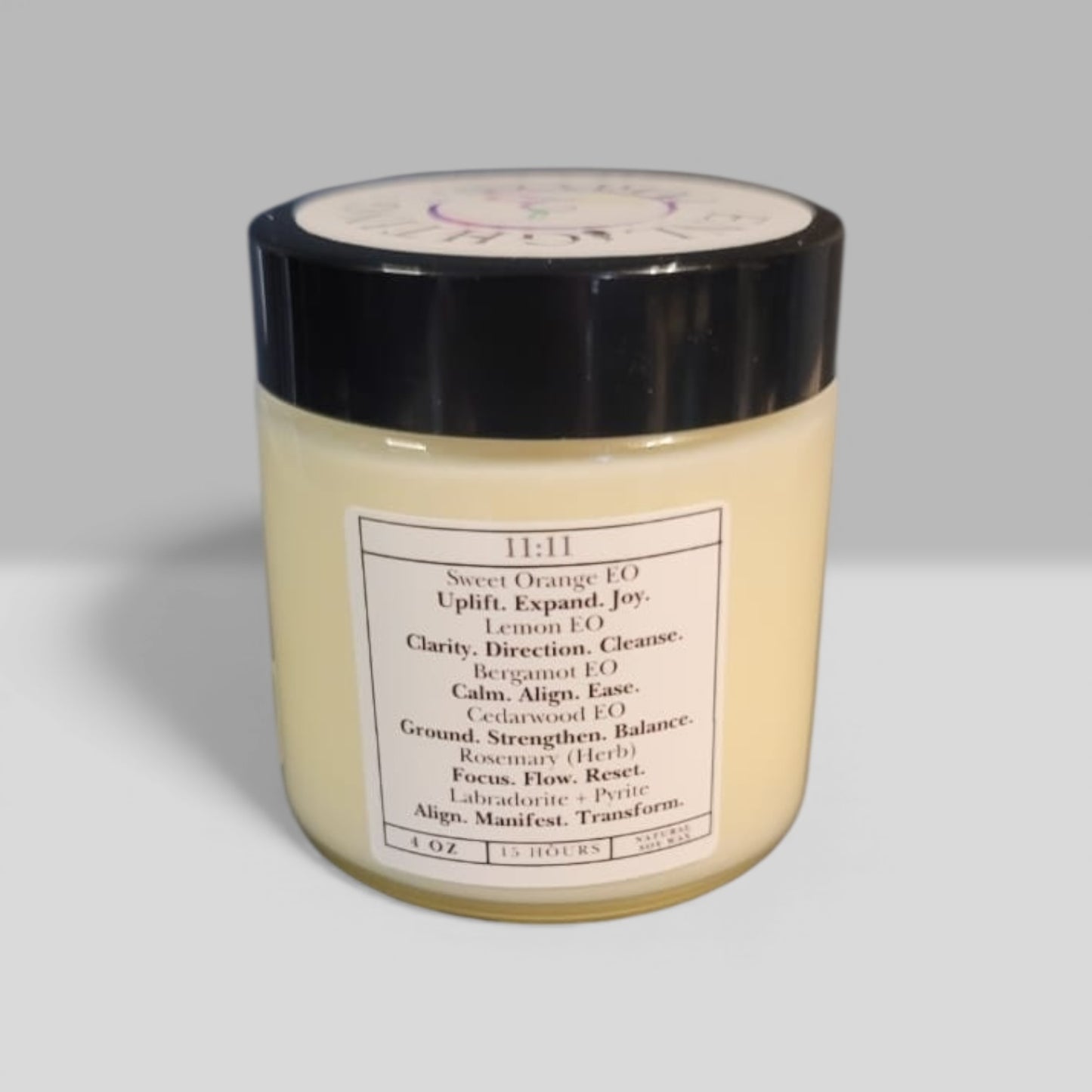 11:11 Intention Candle – 4 oz Synchronicity & Alignment Practice | Sweet Orange, Bergamot & Cedarwood for Focus & Flow