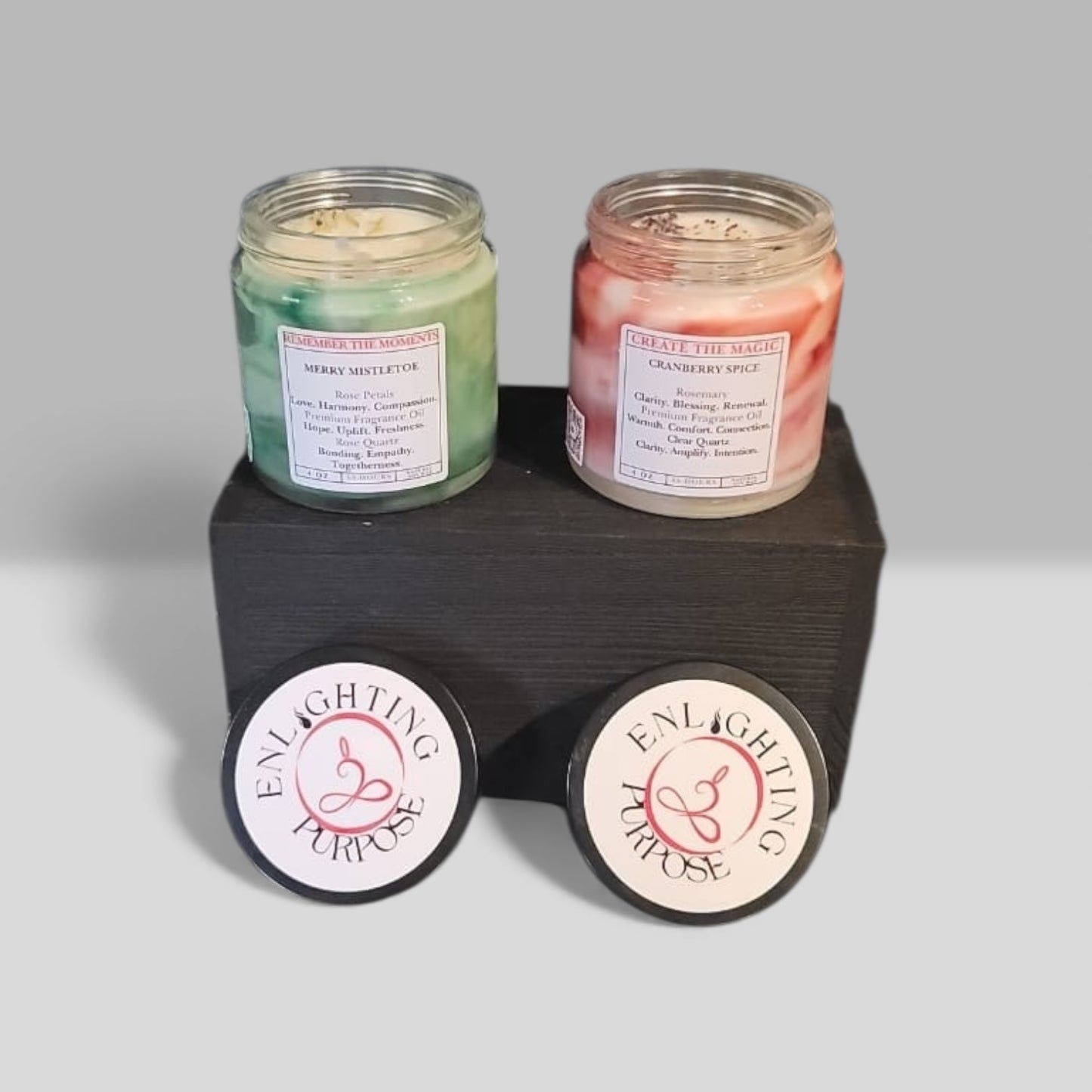Holiday Candle Gift Set | Cranberry Spice & Mistletoe – Handcrafted Soy Blend (2-4oz)