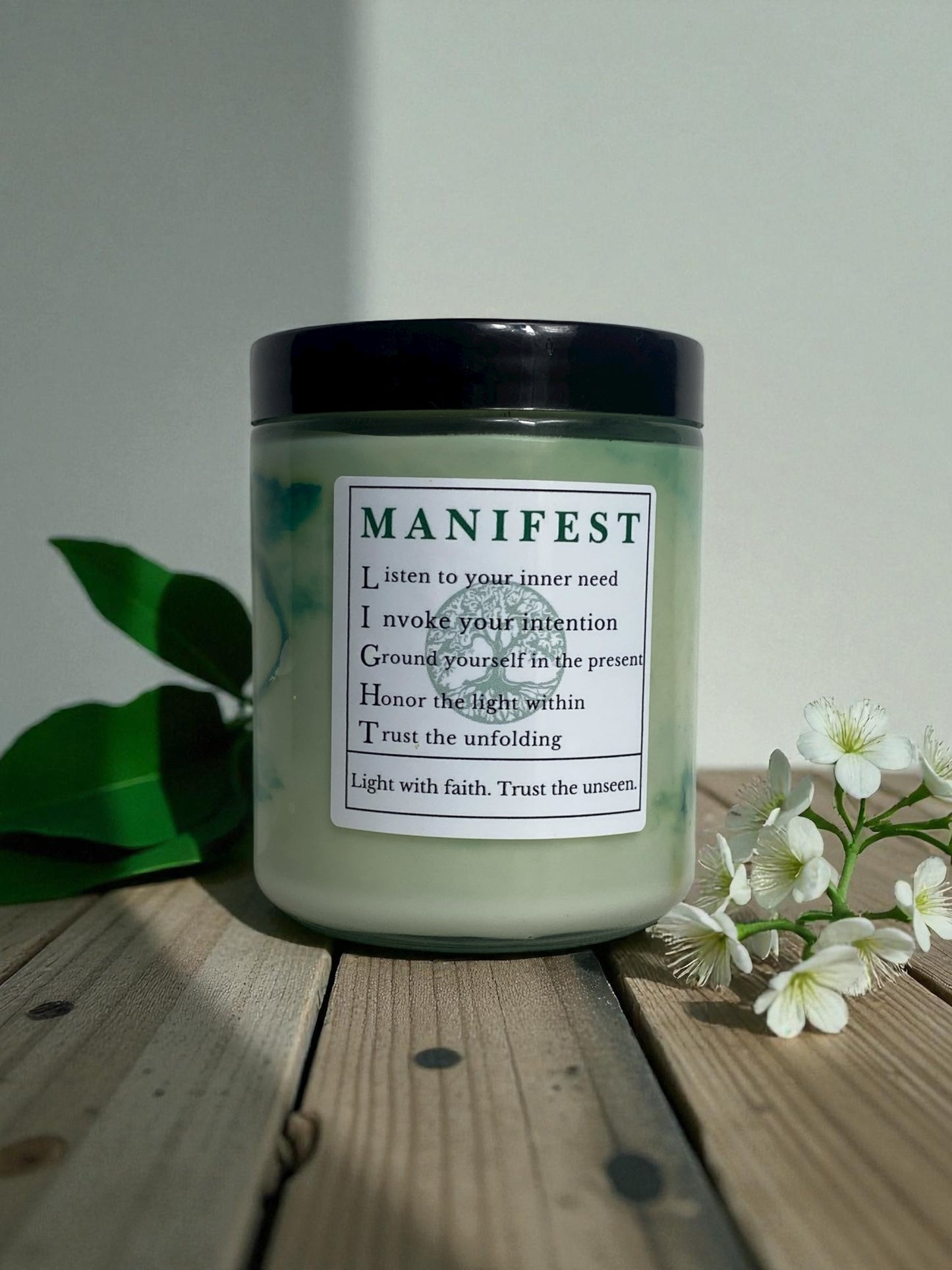 Manifest – Handcrafted Candle for Growth, Abundance & Clarity (8 oz or 4 oz)