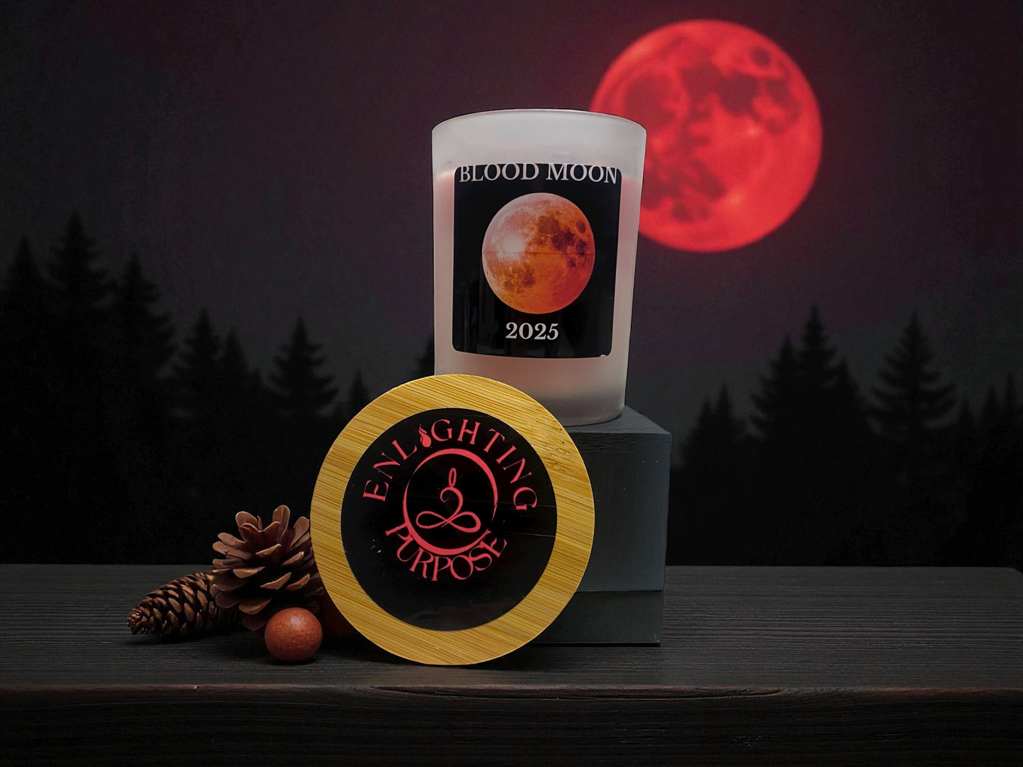 Blood Moon Intention Candle – Transformation, Shadow Work  (10 oz)