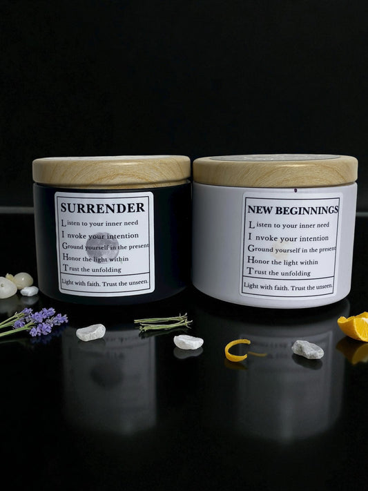 Lunar Duo – Surrender & New Beginnings Candle Set (2 x 4 oz)