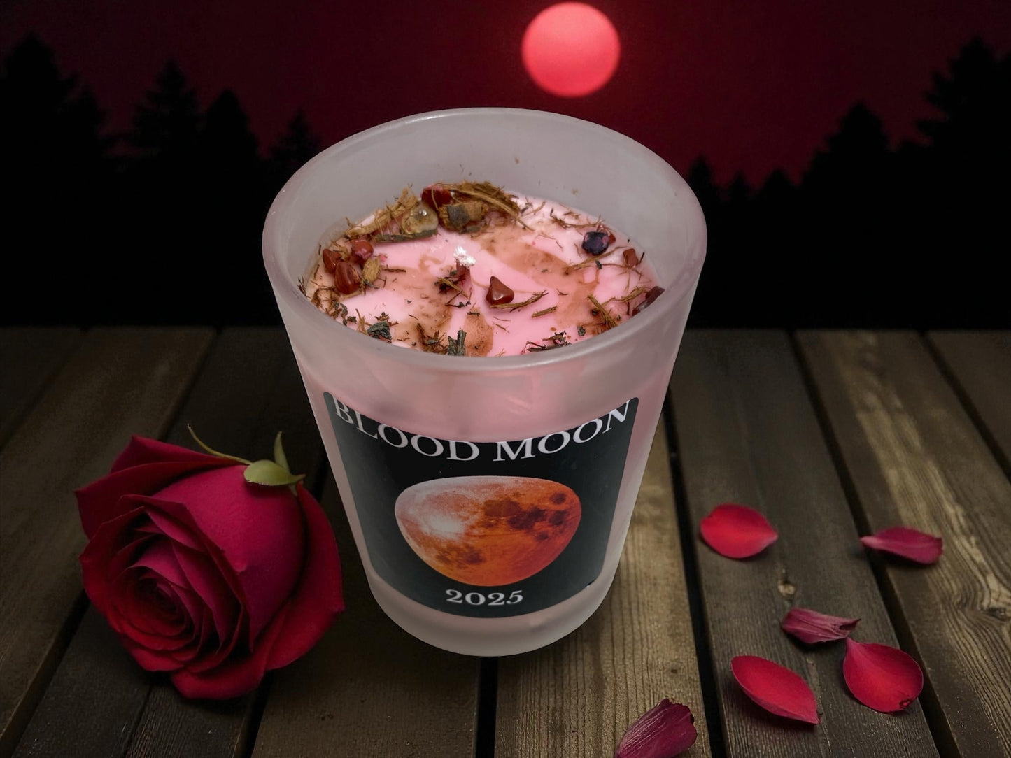 Blood Moon Intention Candle – Transformation, Shadow Work  (10 oz)